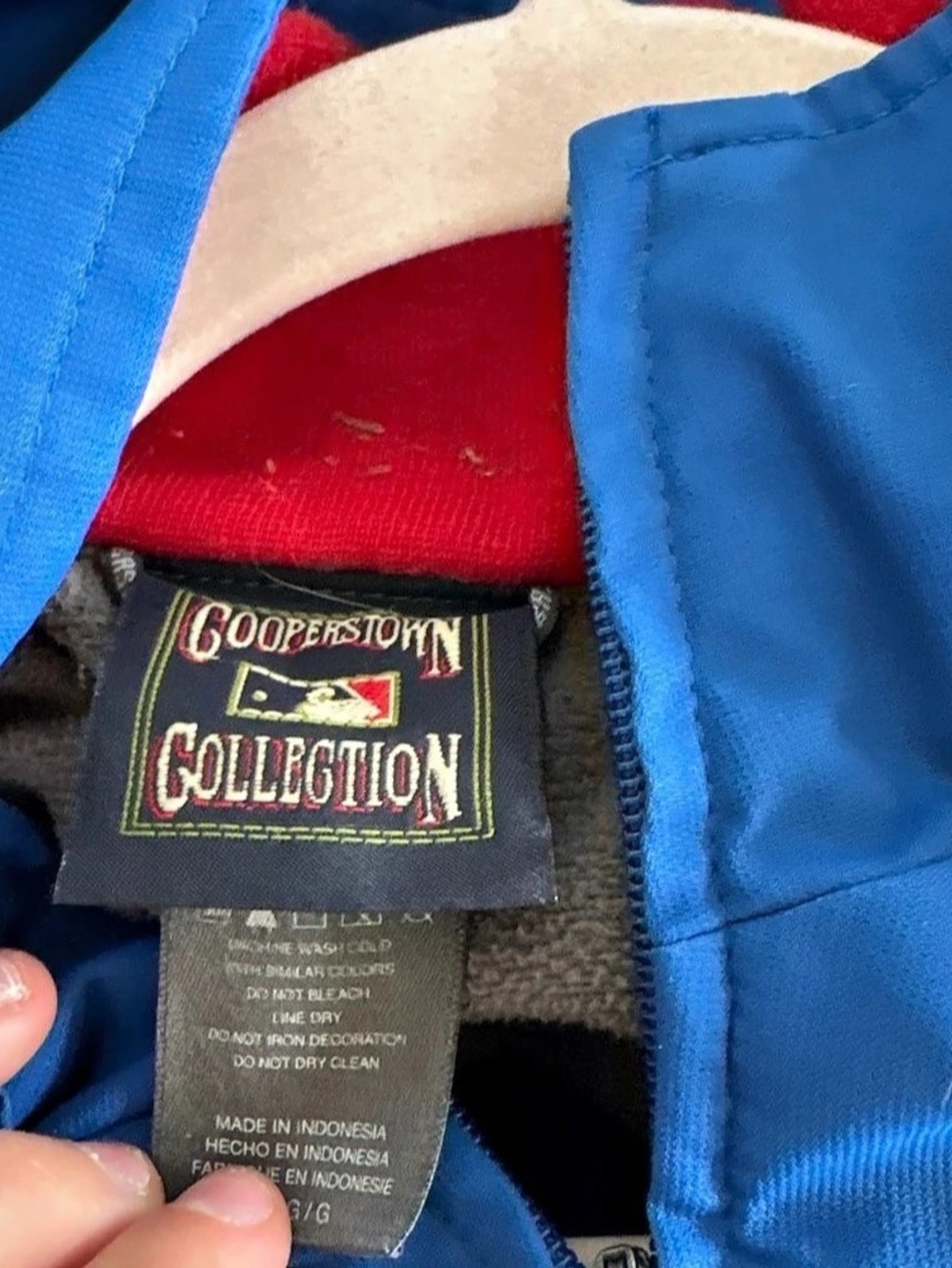 Cooperstown Collection Color Block Performance Jacket in Blue & Red - Picture 3 of 3